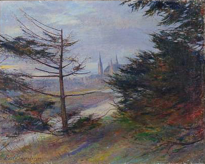 Saint-Pierre-Aigle, 1904 (Huile sur toile, 32 x 40 cm) Eglise de Cœuvres