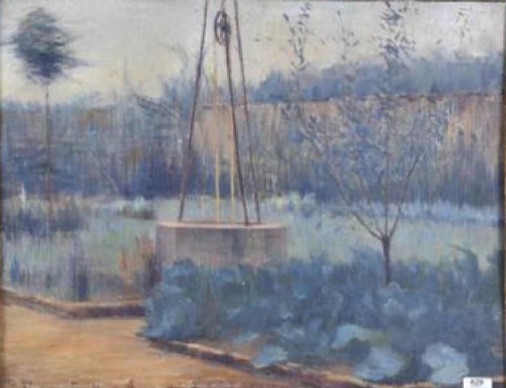 Le puit de la maison de Cœuvres, avant 1914 (Huile sur toile) Le puit de la maison de Cœuvres, avant 1914 (Huile sur toile)