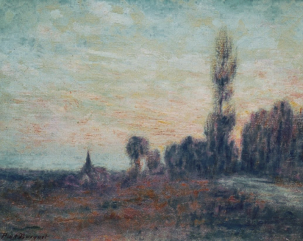 Coucher de soleil à Saint-Pierre-Aigle Eglise de Cœuvres