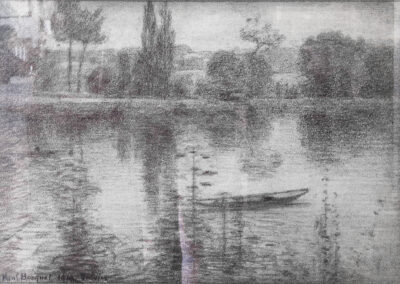 La Seine à Valvins, 1916 (Croquis au crayon)