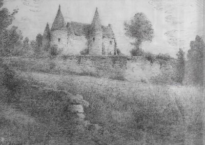 Les Tourelles de Saint-Pierre-Aigle (Croquis au crayon)