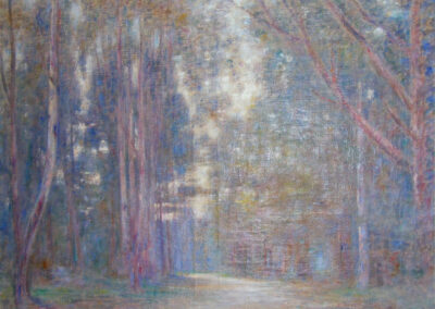 La route en forêt de Fontainebleau (Huile sur toile, 80 x 59 cm)