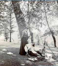 Paul peignant à Saint-Pierre-Aigle, Aisne (1904) Paul peignant à Saint-Pierre-Aigle, Aisne (1904)