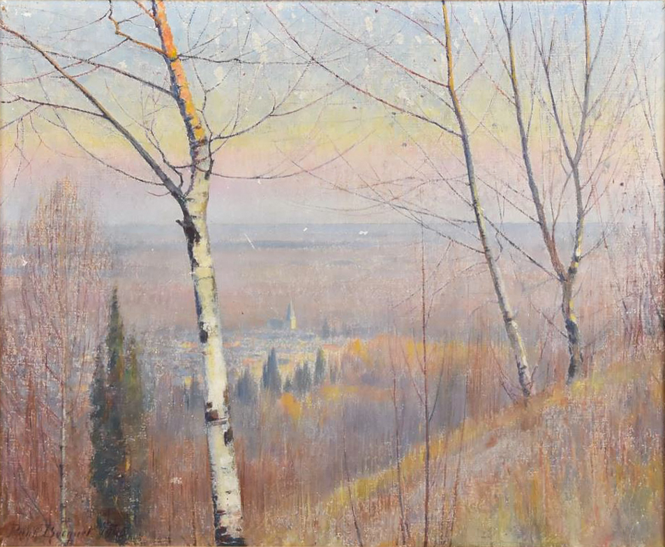 Clocher de Villers-Allerand vu du Mont Joly, 1935 Clocher de Villers-Allerand vu du Mont Joly, 1935 (Huile sur toile, 45 x 55 cm)