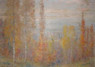 Vue de Villers-Allerand en automne, 1932 (Huile sur toile)