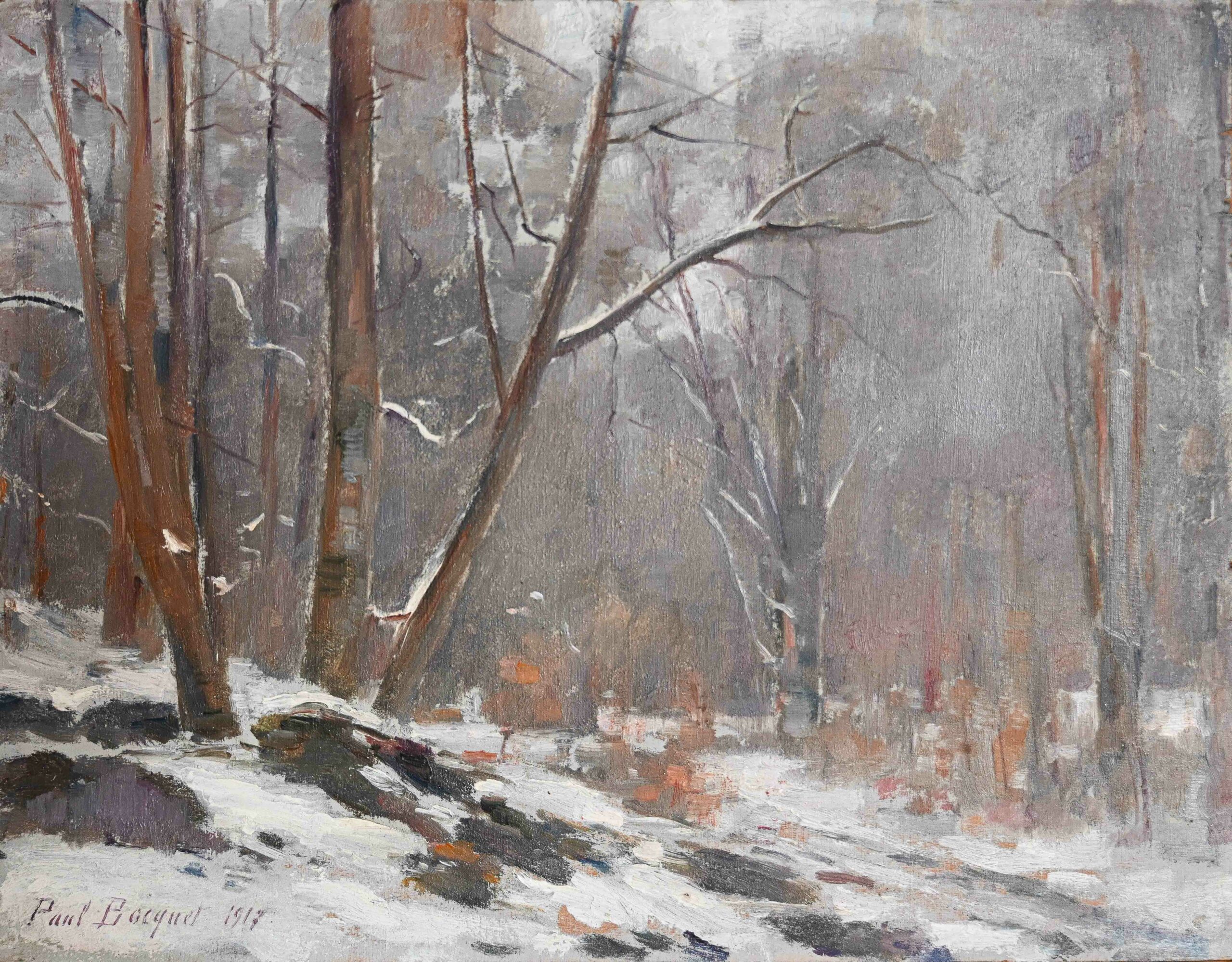 La forêt de Fontainebleau en hiver, 1917 (29,5 x 19,5 cm) La forêt de Fontainebleau en hiver, 1917 (29,5 x 19,5 cm)