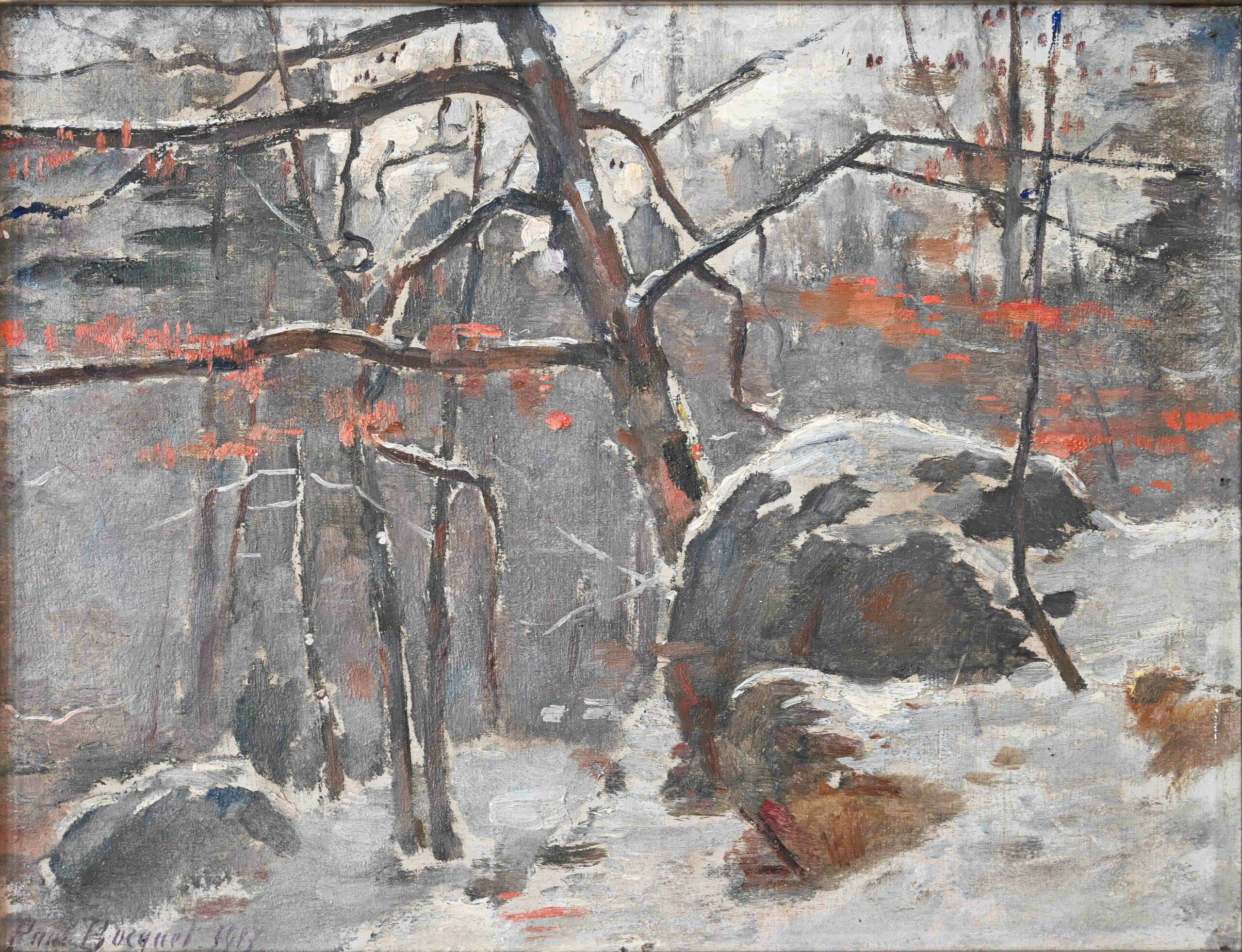 Rochers de Fontainebleau sous la neige, 1917 (Huile sur toile, 20,5 x 26,7 cm) Rochers de Fontainebleau sous la neige, 1917 (Huile sur toile, 20,5 x 26,7 cm)
