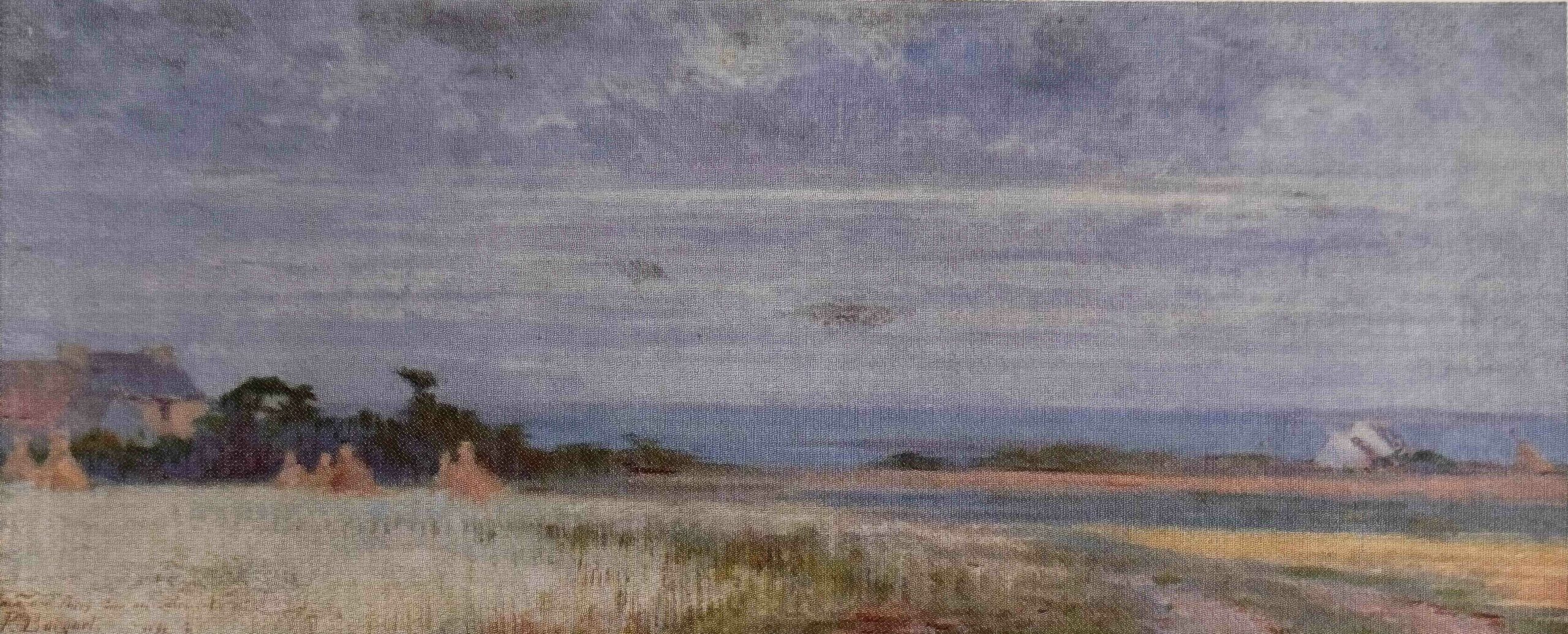 Bord de mer avec maisons et champs à Saint-Queux (Bretagne), 1894 (Huile sur toile, 23 x 54 cm) Bord de mer avec maisons et champs à Saint-Queux (Bretagne), 1894 (Huile sur toile, 23 x 54 cm)