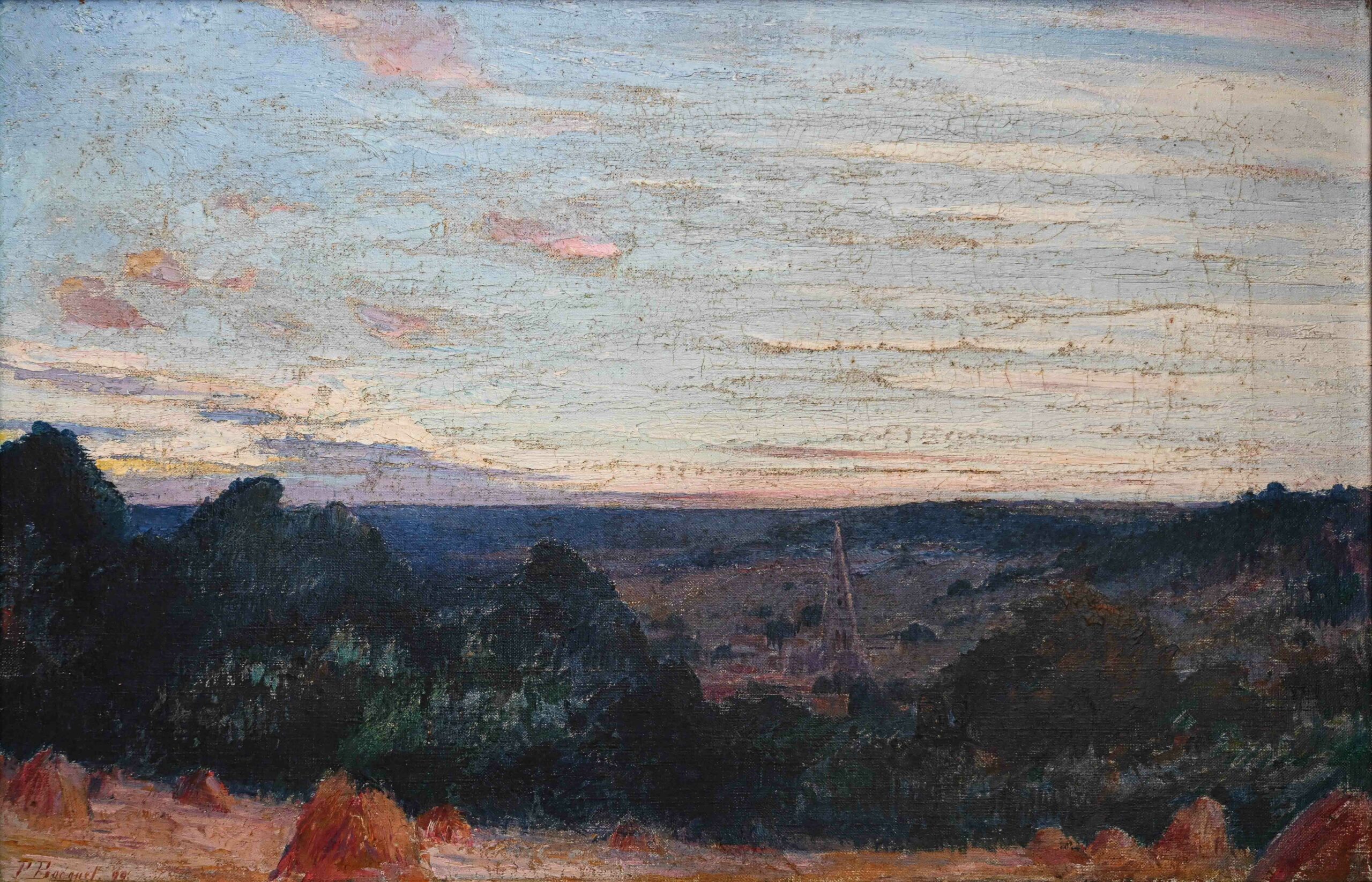 Coeuvres au crépuscule — Les Meules, 1899, (Huile sur toile) Coeuvres au crépuscule — Les Meules, 1899, (Huile sur toile)