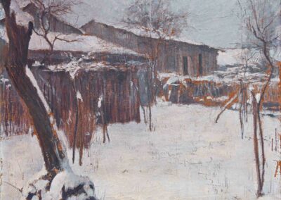 Coin de Jardin à Togny — Effet de Neige, 1892 (Huile sur toile, 46 × 56 cm)