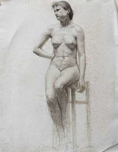 Étude académique de nu (Croquis au fusain)