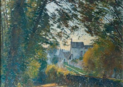Tournant de route à Saint-Pierre-Aigle en été, 1900 (Huile sur toile)