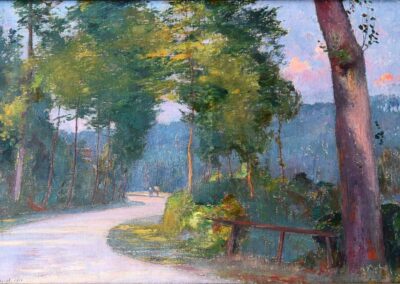 Tournant de route en Soissonnais, 1900 (Huile sur toile, 55 x 35 cm)