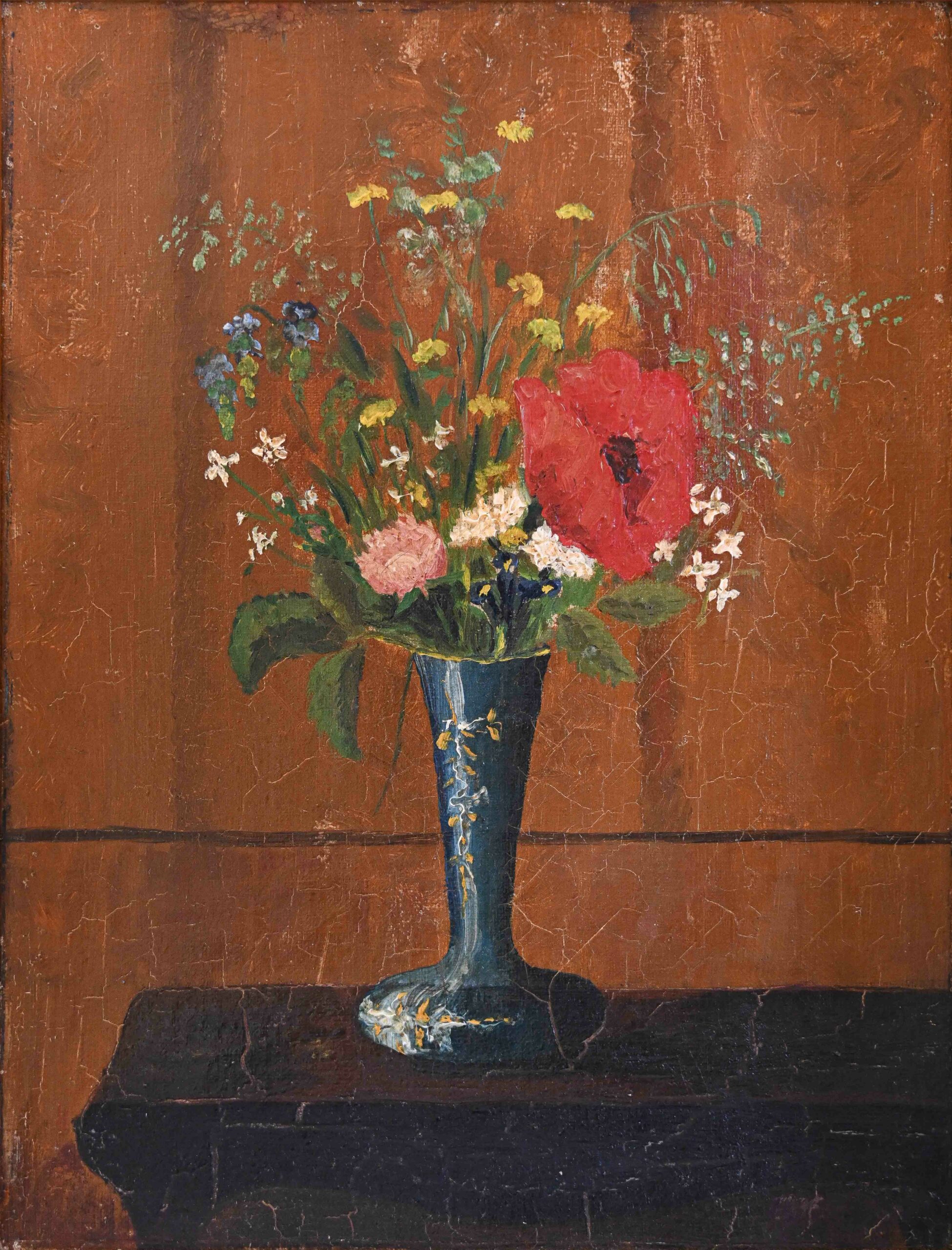 Pot de fleurs (Nature morte, Huile sur carton) Pot de fleurs (Nature morte, Huile sur carton)